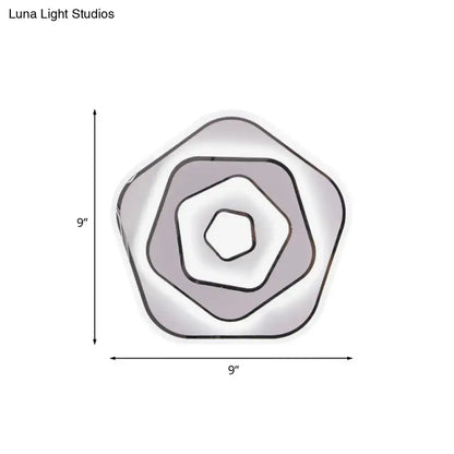 White Scandinavian LED Acrylic Sconce Light for Study Room - Wall Lighting Fixture with Warm and White Light Options