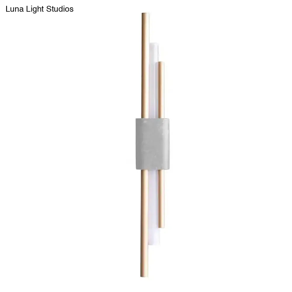 Green Marble Slim Stone Wall Lamp by Decorbites with brass vertical rods on Tampa Home & Garden Store