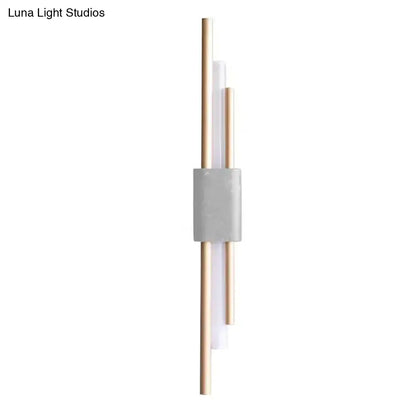 Green Marble Slim Stone Wall Lamp by Decorbites with brass vertical rods on Tampa Home & Garden Store