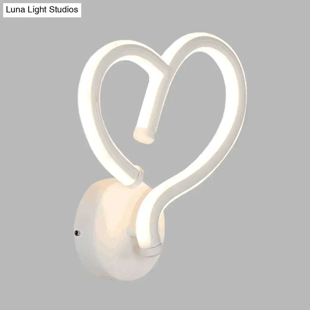 White Heart Wall Light from Decorbites, LED neon heart-shaped wall fixture on Tampa Home & Garden Store