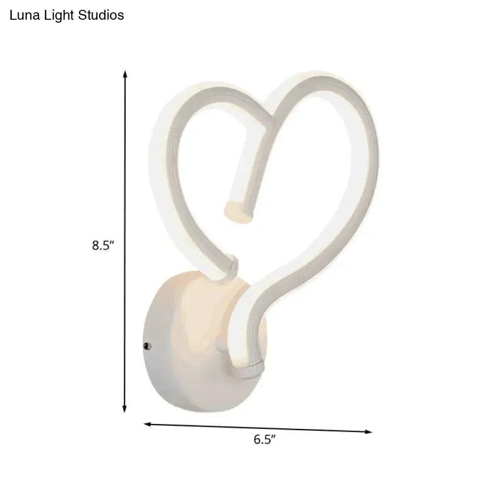 White Heart Wall Light wall sconce with heart-shaped loop by Decorbites on Tampa Home & Garden Store