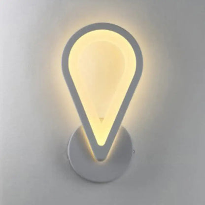 Modern white heart LED wall sconce by Decorbites for bedroom minimalist lighting on Tampa Home & Garden Store