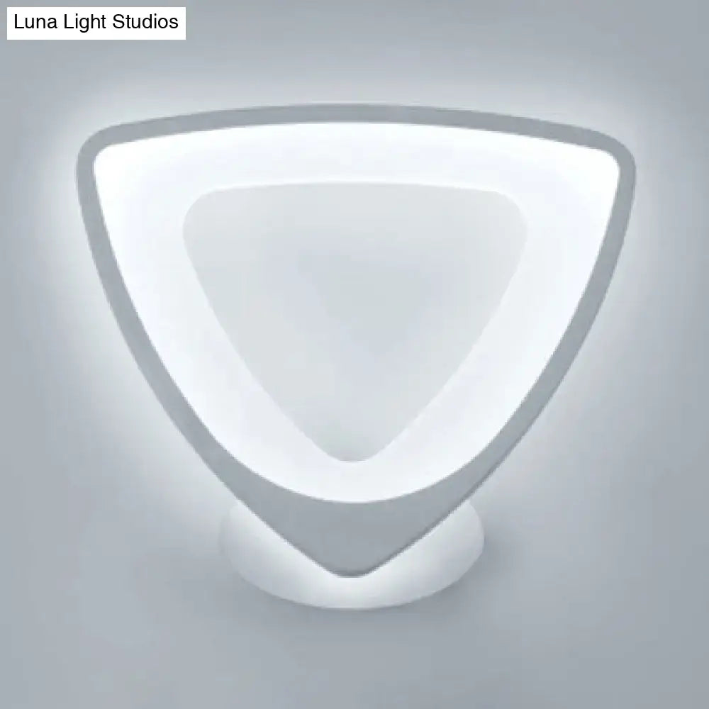 Modern white heart LED wall sconce by Decorbites, bedroom minimalist light on Tampa Home & Garden Store
