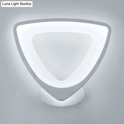 Modern white heart LED wall sconce by Decorbites, bedroom minimalist light on Tampa Home & Garden Store