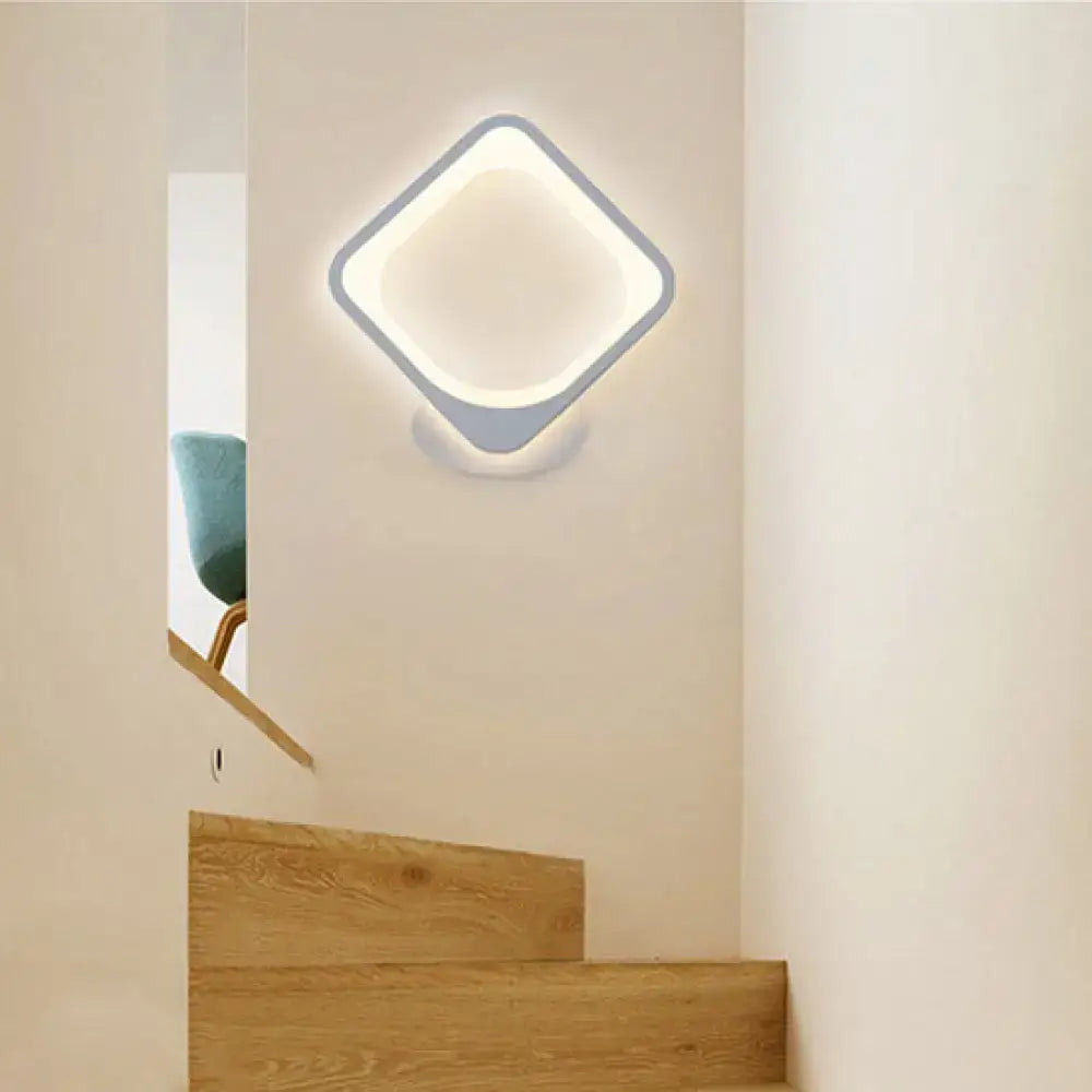 Modern white heart LED wall sconce by Decorbites for bedroom, minimalist light on Tampa Home & Garden Store