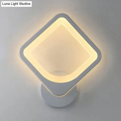 Modern white heart LED wall sconce with warm backlit diamond frame on Tampa Home & Garden Store