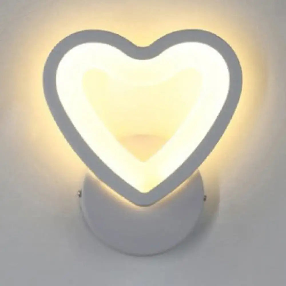 Decorbites modern white heart LED wall sconce, white heart-shaped bedroom light on Tampa Home & Garden Store