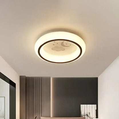 White balloon ceiling light flush mount by Decorbites, circular LED with cloud motif on Tampa Home & Garden Store