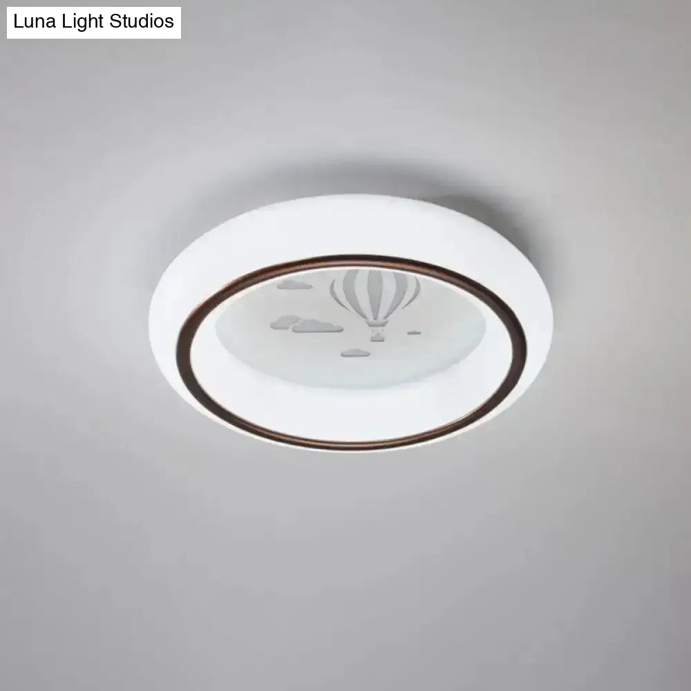 White balloon ceiling light by Decorbites flush mount frosted glass center and bronze ring on Tampa Home & Garden Store