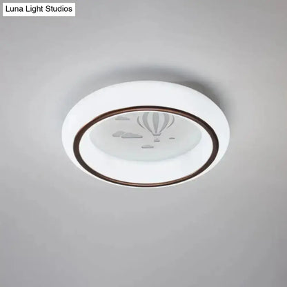 White balloon ceiling light by Decorbites flush mount frosted glass center and bronze ring on Tampa Home & Garden Store