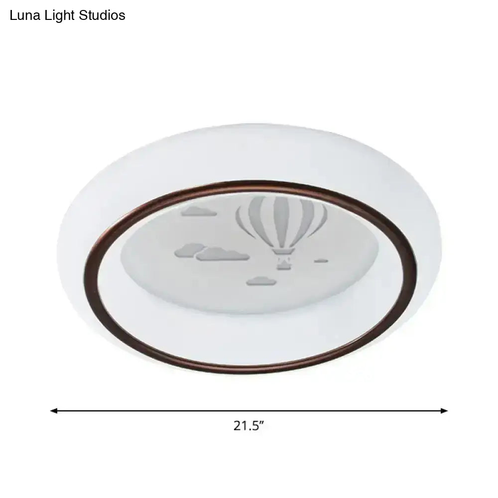 White Balloon Ceiling Light flush mount with white glass and bronze ring Decorbites on Tampa Home & Garden Store