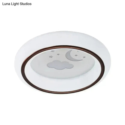 White Balloon Ceiling Light by Decorbites, glass flush mount with moon and cloud motif on Tampa Home & Garden Store