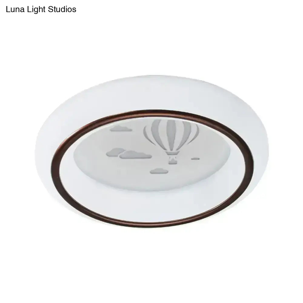 White balloon ceiling light flush mount with copper ring accent by Decorbites for Home & Garden on Tampa Home & Garden Store