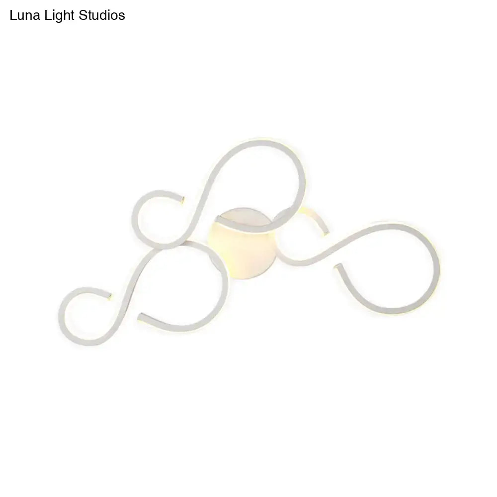 White Infinity Spiral Wall Light by Decorbites, white metal design with a warm glow on Tampa Home & Garden Store