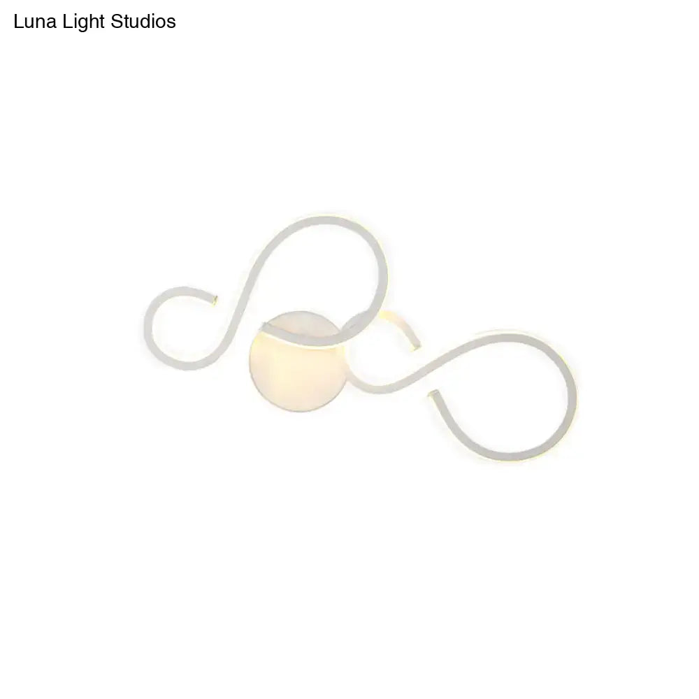 White Infinity Spiral Wall Light wall sconce with looping arms and soft central glow on Tampa Home & Garden Store