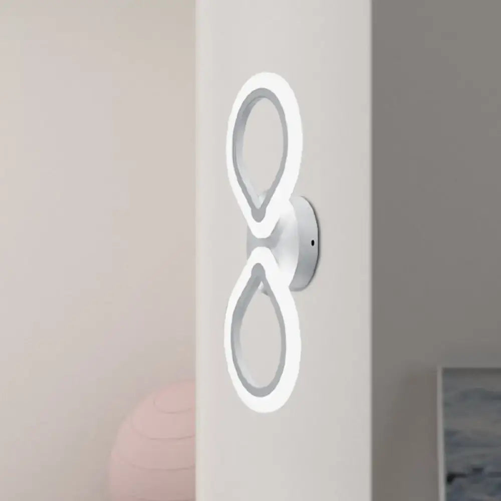 White Interlocking Ring Wall Light by Decorbites; dual glowing rings on wall on Tampa Home & Garden Store