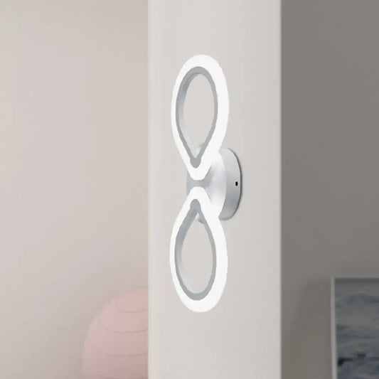 White Interlocking Ring Wall Light by Decorbites; dual glowing rings on wall on Tampa Home & Garden Store