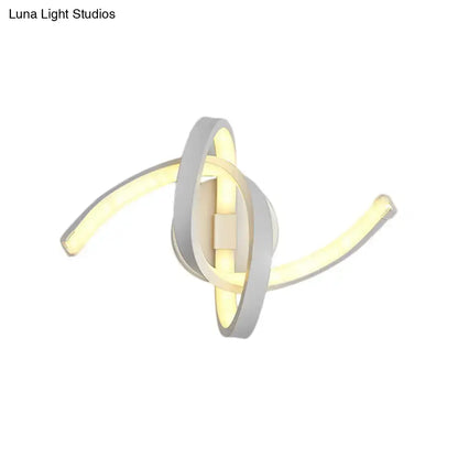 White knotted linear wall sconce by Decorbites with curved LED arms on Tampa Home & Garden Store