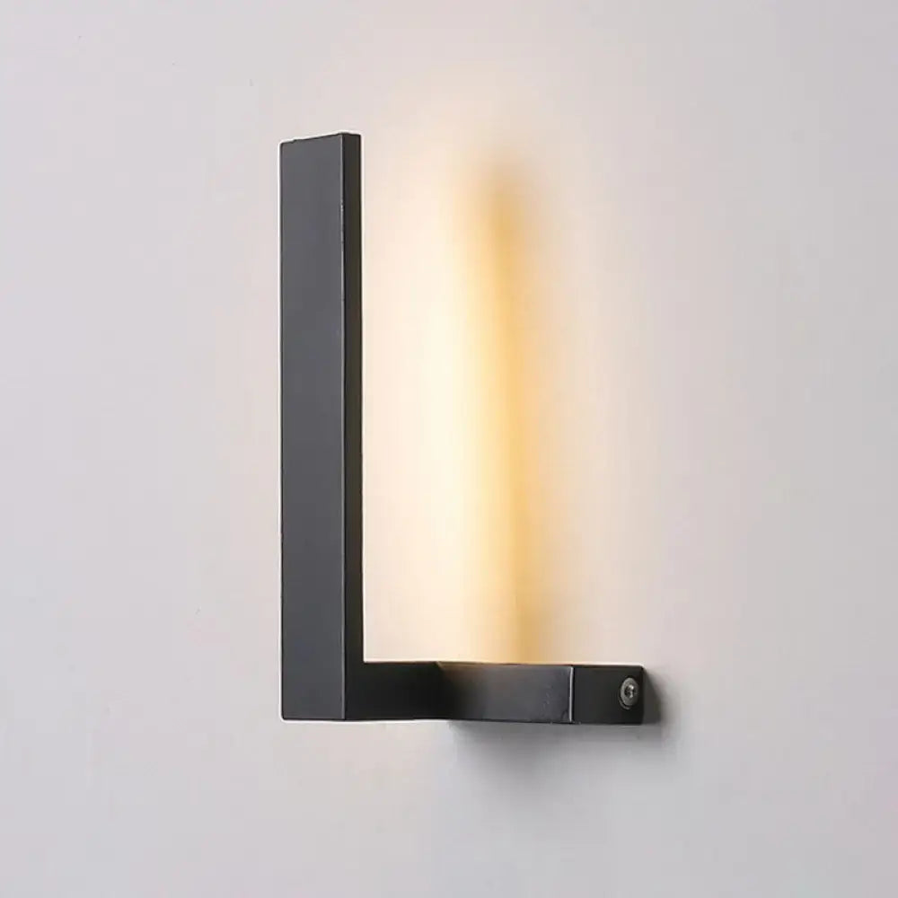 White L-Shaped Wall Sconce minimalist metal light with warm glow on Tampa Home & Garden Store