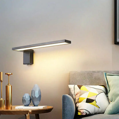 White L-shaped wall sconce with a horizontal LED light bar and gray wall mount Decorbites on Tampa Home & Garden Store