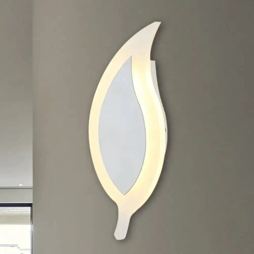 Modern White Leaf Wall Lamp Warm and White Sconce