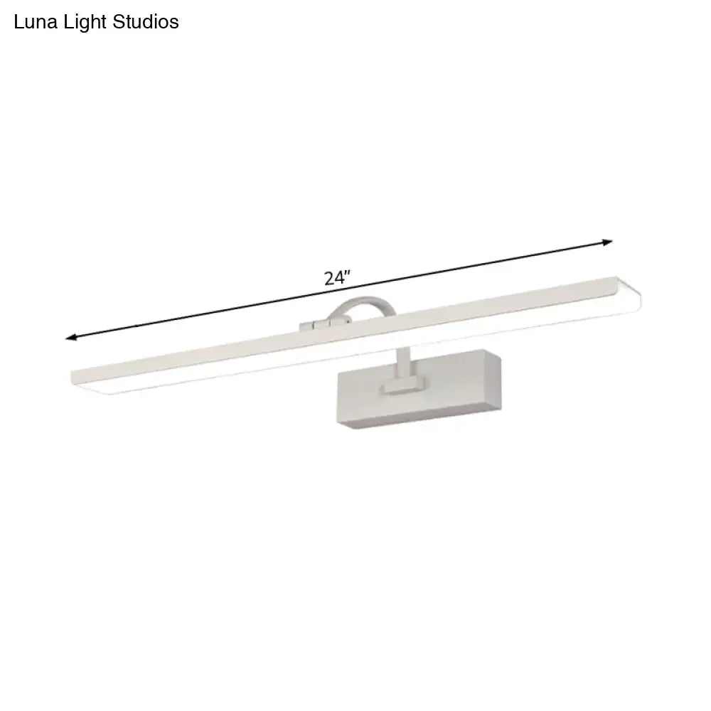 White LED vanity sconce with curved arm, 24 inch long, Decorbites on Tampa Home & Garden Store