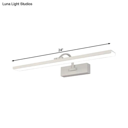 White LED vanity sconce with curved arm, 24 inch long, Decorbites on Tampa Home & Garden Store