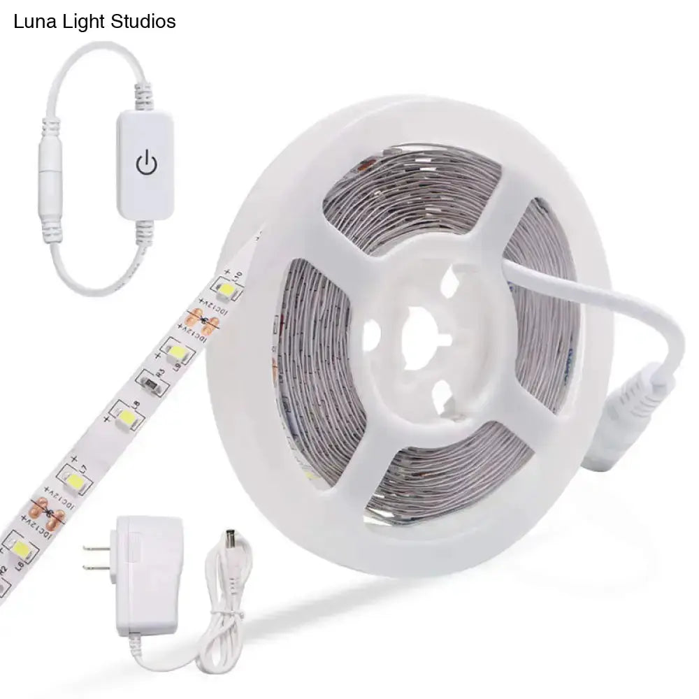 Modern white LED vanity strip wall light for bathroom mirror by Decorbites with power adapter on Tampa Home & Garden Store