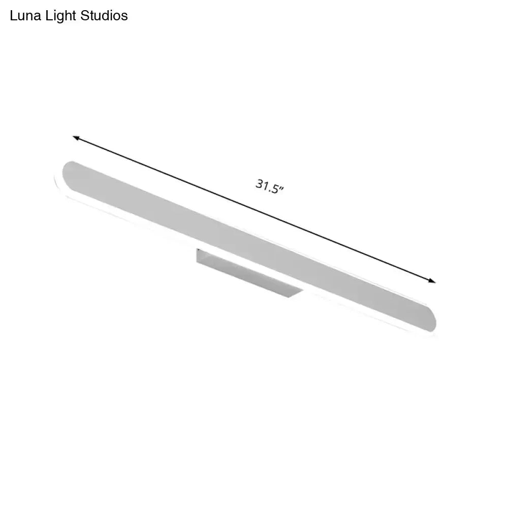 Modern white LED wall light bathroom mirror fixture 31.5 in long with wall-mount bracket Decorbites on Tampa Home & Garden Store