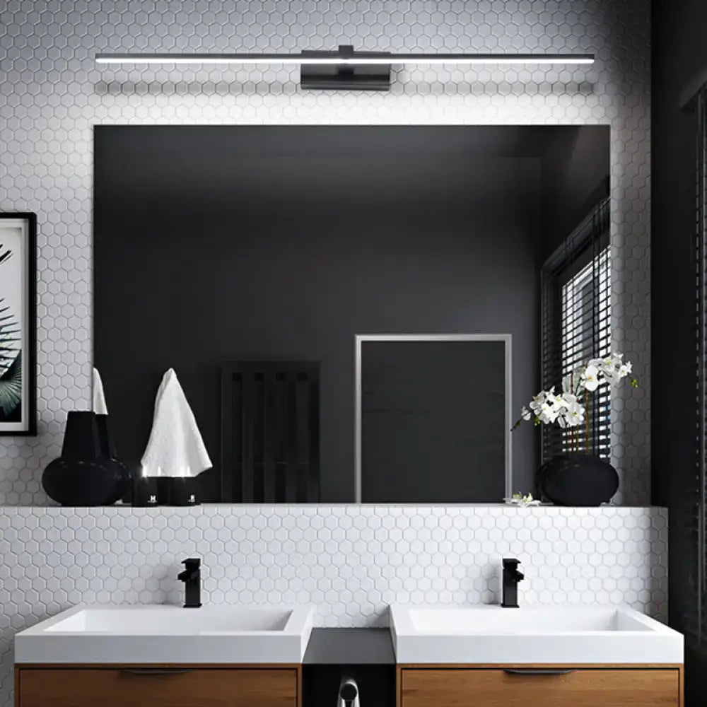 Modern white linear LED bathroom mirror light wall sconce by Decorbites on Tampa Home & Garden Store