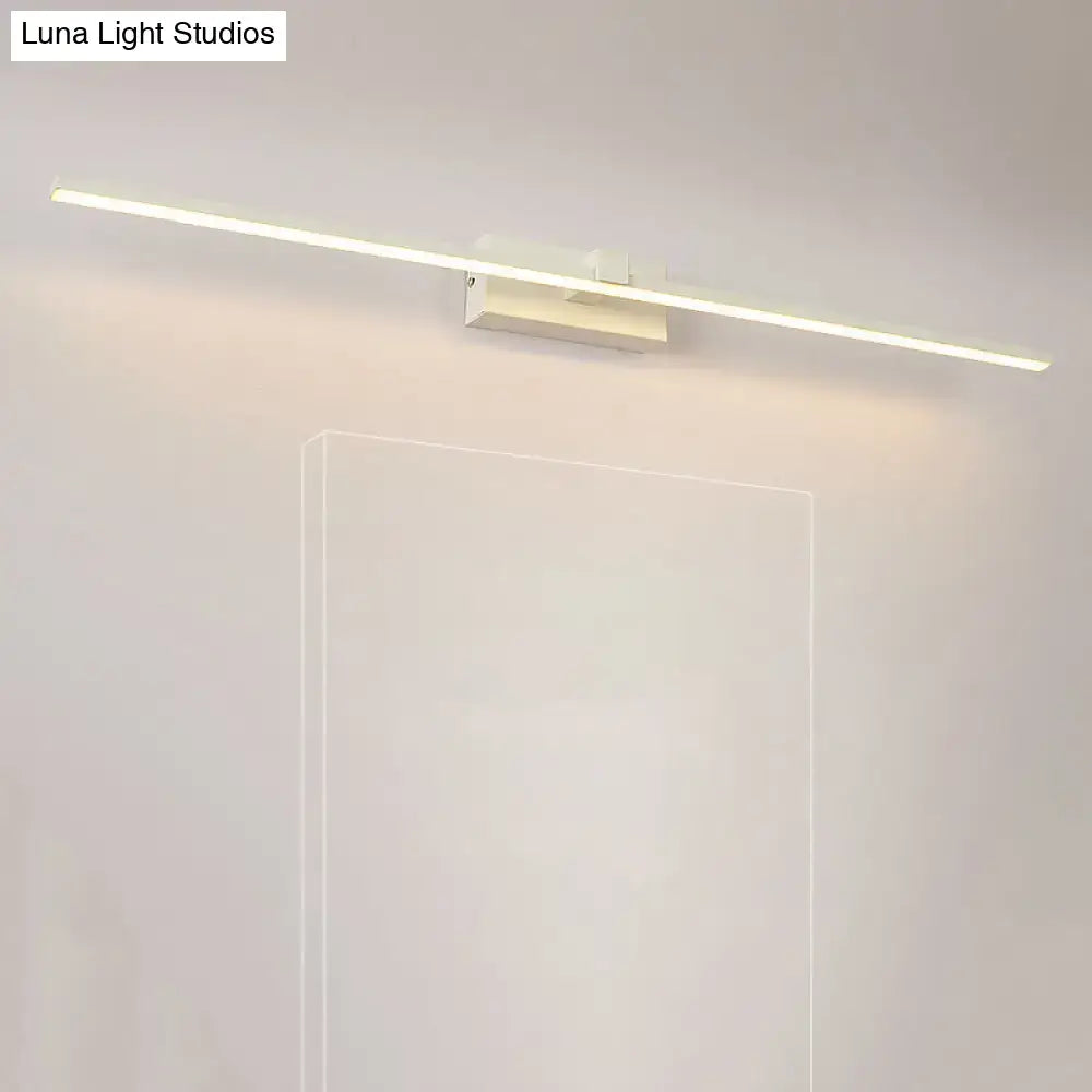Modern white linear LED wall sconce for bathroom mirror by Decorbites slim bar light on Tampa Home & Garden Store