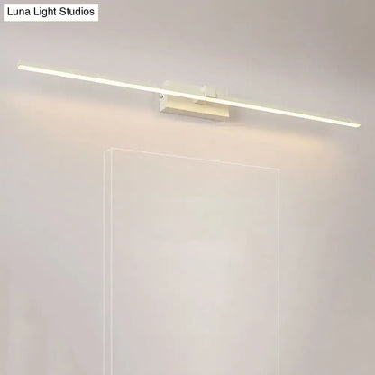 Modern white linear LED wall sconce for bathroom mirror by Decorbites slim bar light on Tampa Home & Garden Store
