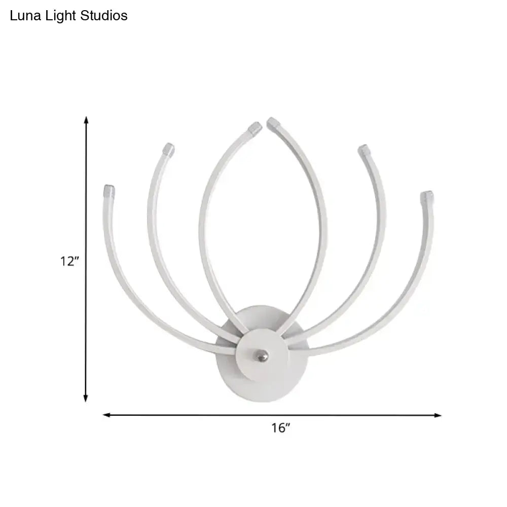 White Lotus Wall Sconce by Decorbites; white petals form a lotus around a round base 16in on Tampa Home & Garden Store