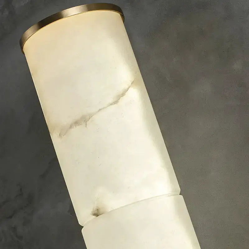 White Marble and Brass Wall Lamp for Living Room