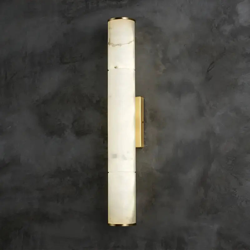 White Marble and Brass Wall Lamp for Living Room