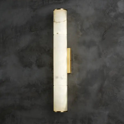 White Marble and Brass Wall Lamp for Living Room