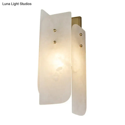 Marble Gold Corner Sconce by Decorbites with dual frosted glass panels and brass hardware on Tampa Home & Garden Store