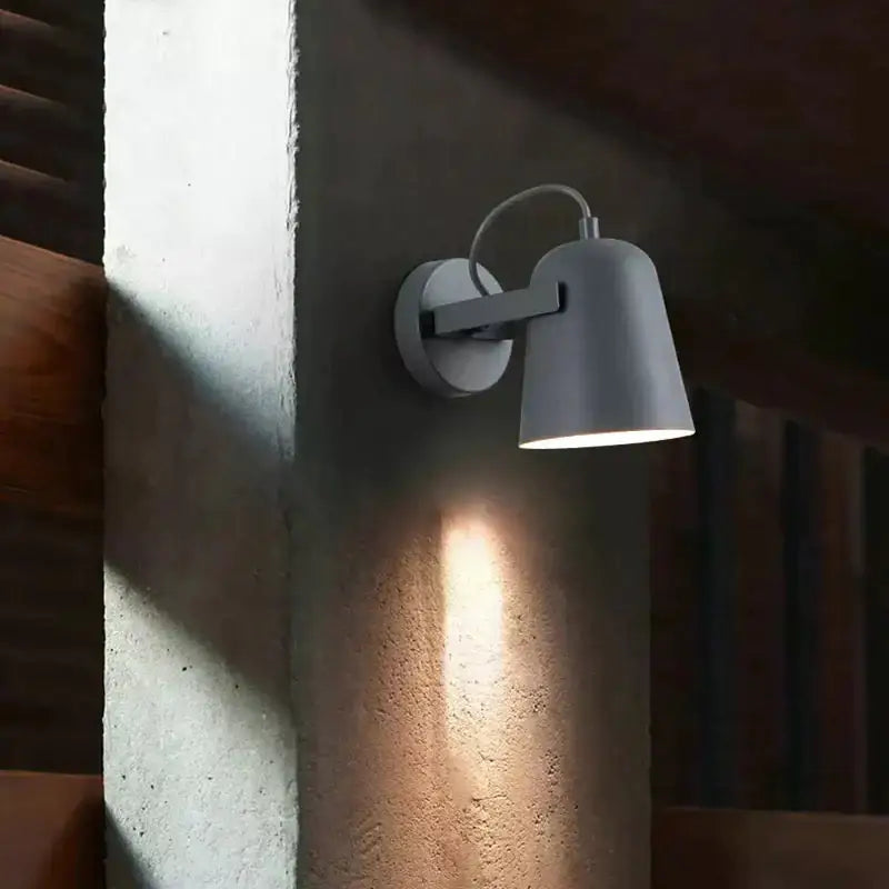 White matte adjustable wall lamp wall sconce with gray metal shade Decorbites on Tampa Home & Garden Store
