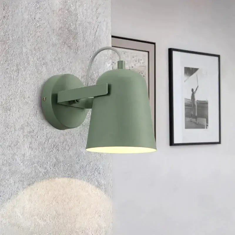 Adjustable green matte metal wall lamp with round wall mount Decorbites on Tampa Home & Garden Store