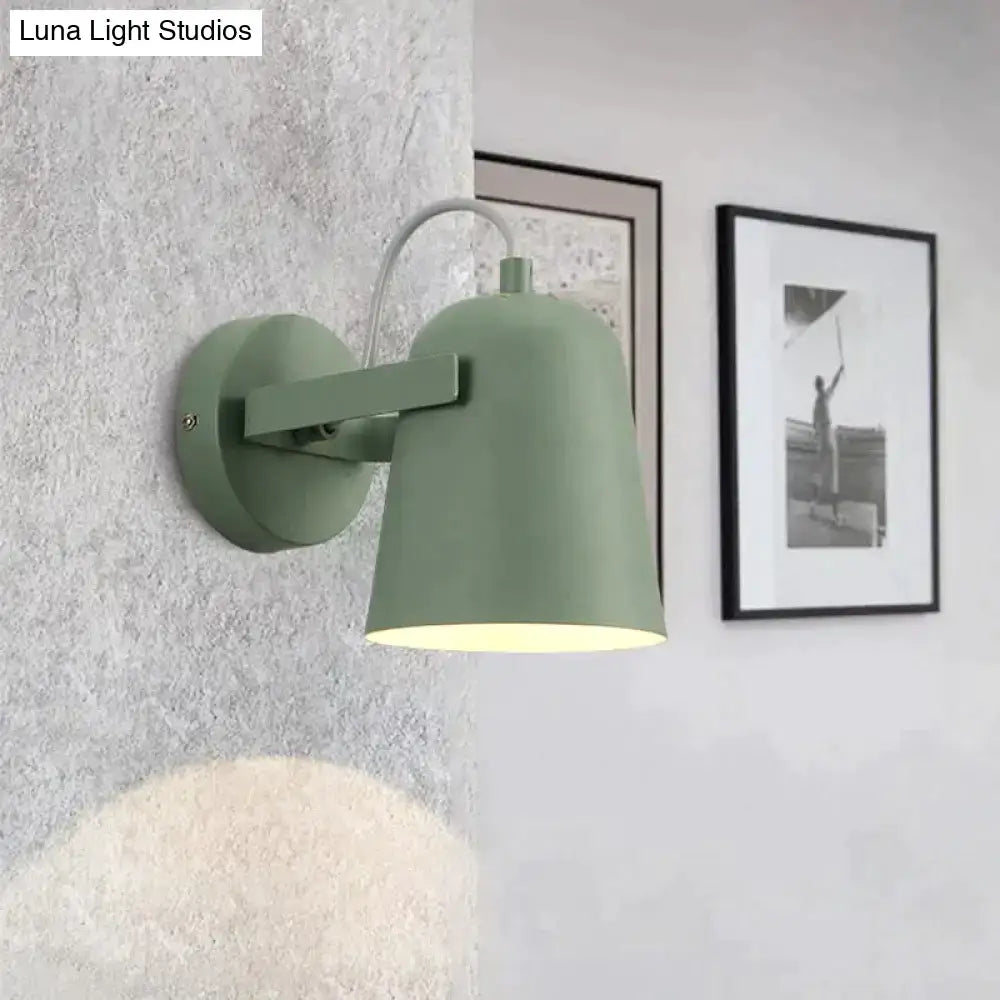 White Matte Adjustable Wall Lamp wall sconce with curved arm and cone shade on textured wall by Decorbites on Tampa Home & Garden Store