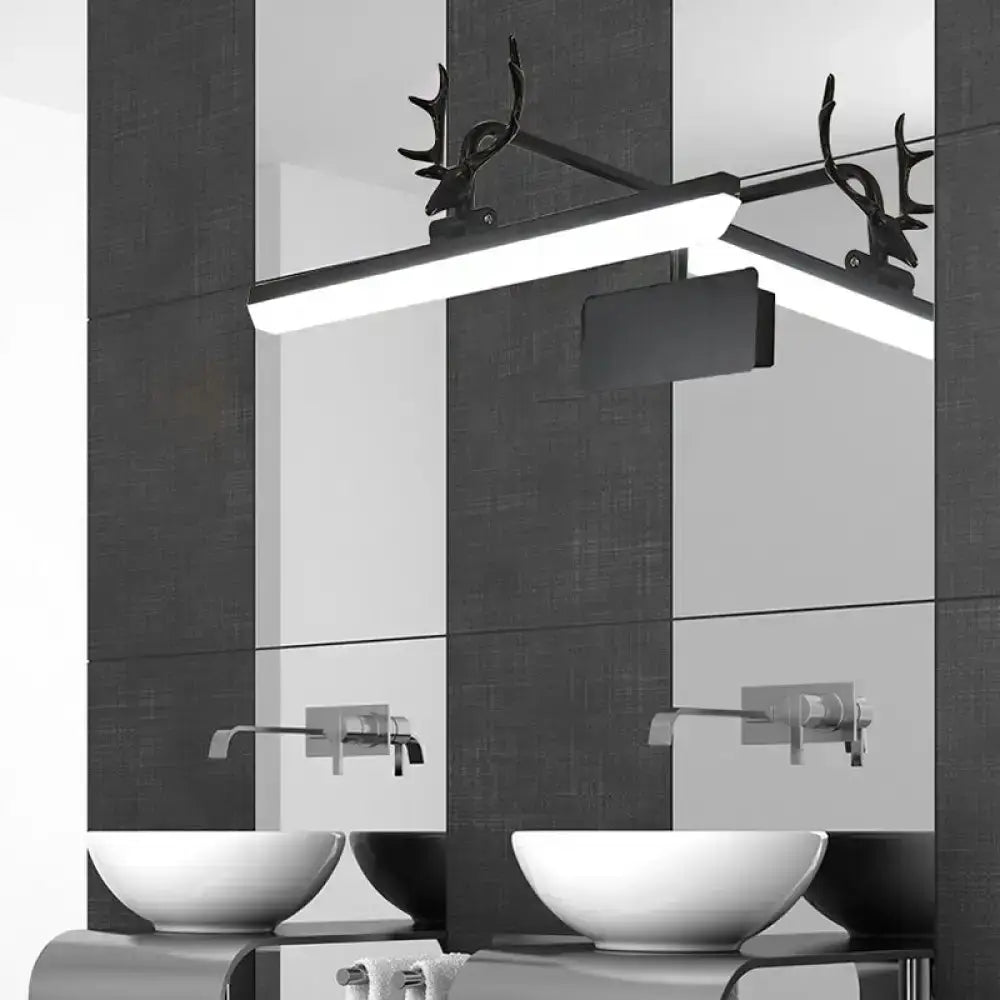 Antler vanity wall light Decorbites white metal with LED bar for bathroom on Tampa Home & Garden Store