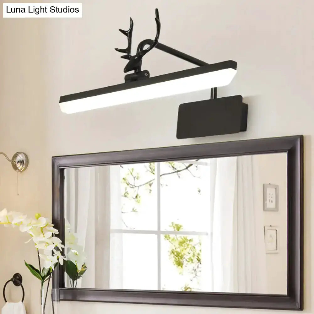 Modern white metal antler vanity wall lamp with black antler accent for bathroom Decorbites on Tampa Home & Garden Store