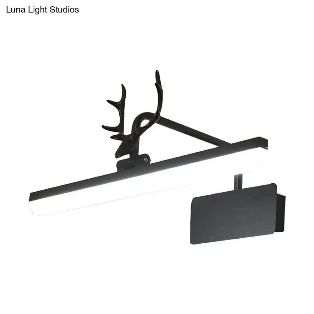 Modern white metal antler vanity wall lamp by Decorbites with black mount on Tampa Home & Garden Store