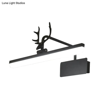 Modern white metal antler vanity wall lamp by Decorbites with black mount on Tampa Home & Garden Store