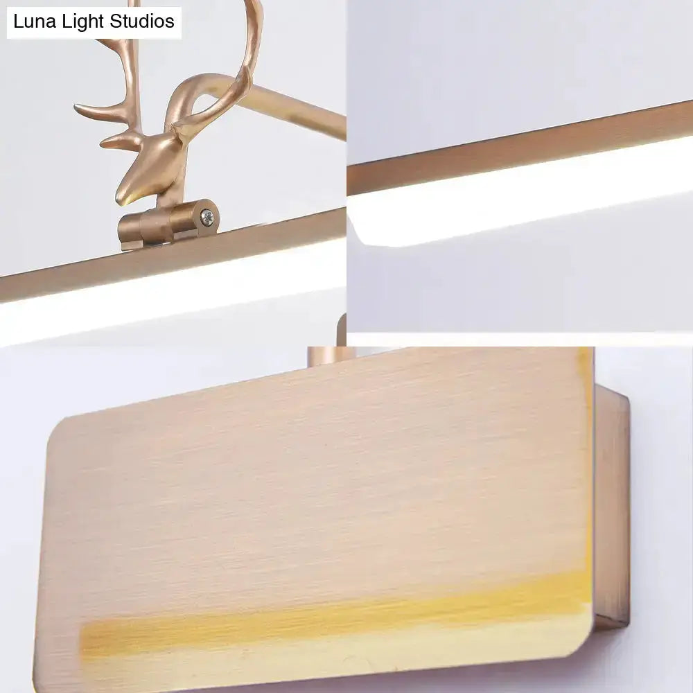 Modern white metal antler vanity wall lamp for bathroom with brass accent on Tampa Home & Garden Store
