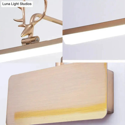 Modern white metal antler vanity wall lamp for bathroom with brass accent on Tampa Home & Garden Store