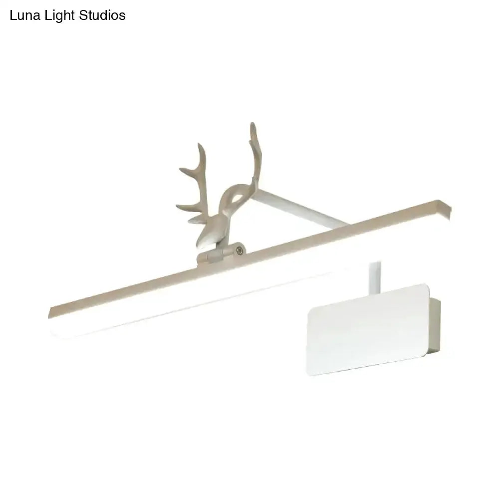Decorbites modern white metal antler vanity wall lamp for bathroom with deer antler accent on Tampa Home & Garden Store