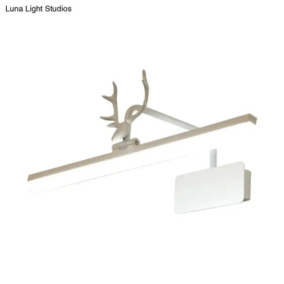Decorbites modern white metal antler vanity wall lamp for bathroom with deer antler accent on Tampa Home & Garden Store