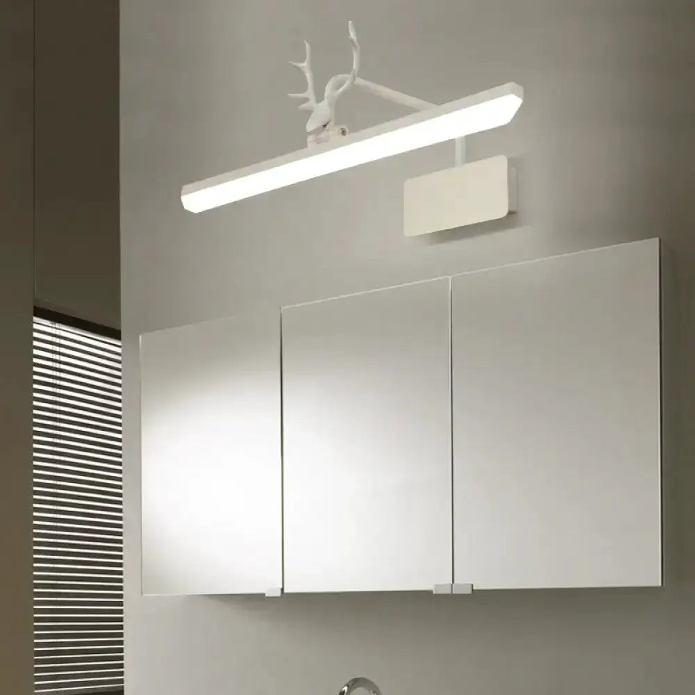 Modern white metal antler vanity wall lamp for bathroom by Decorbites on Tampa Home & Garden Store