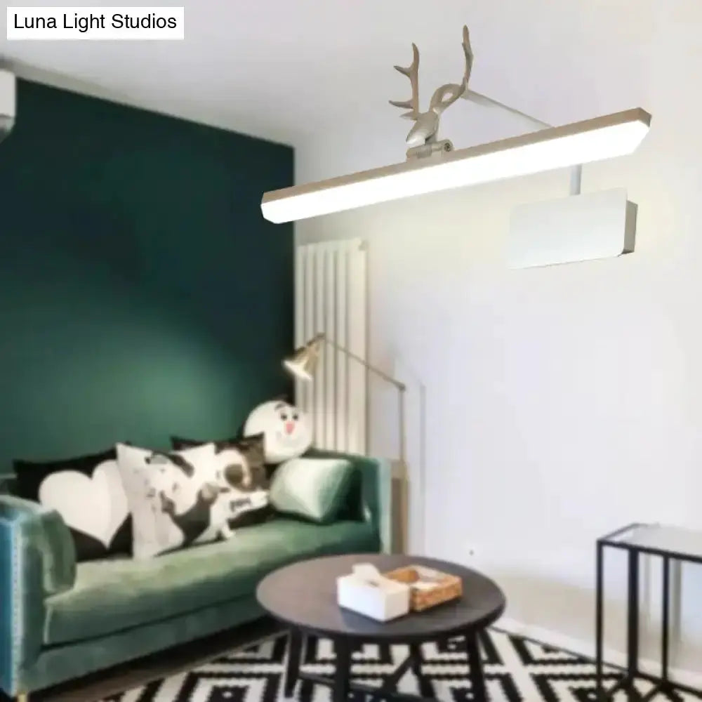 Modern white metal antler vanity wall lamp for bathroom by Decorbites on Tampa Home & Garden Store